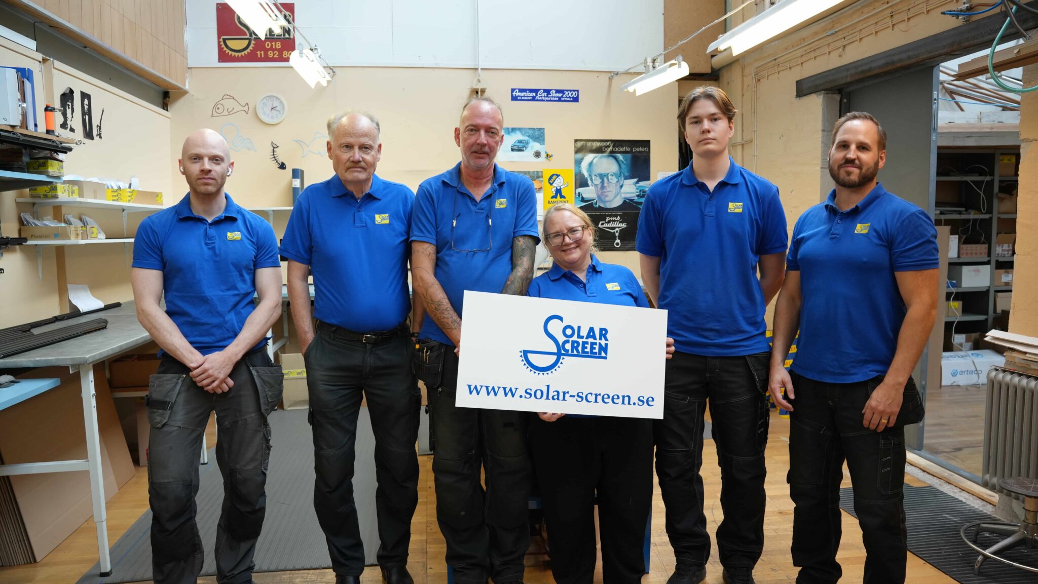 Solar Screen teamet med skylt